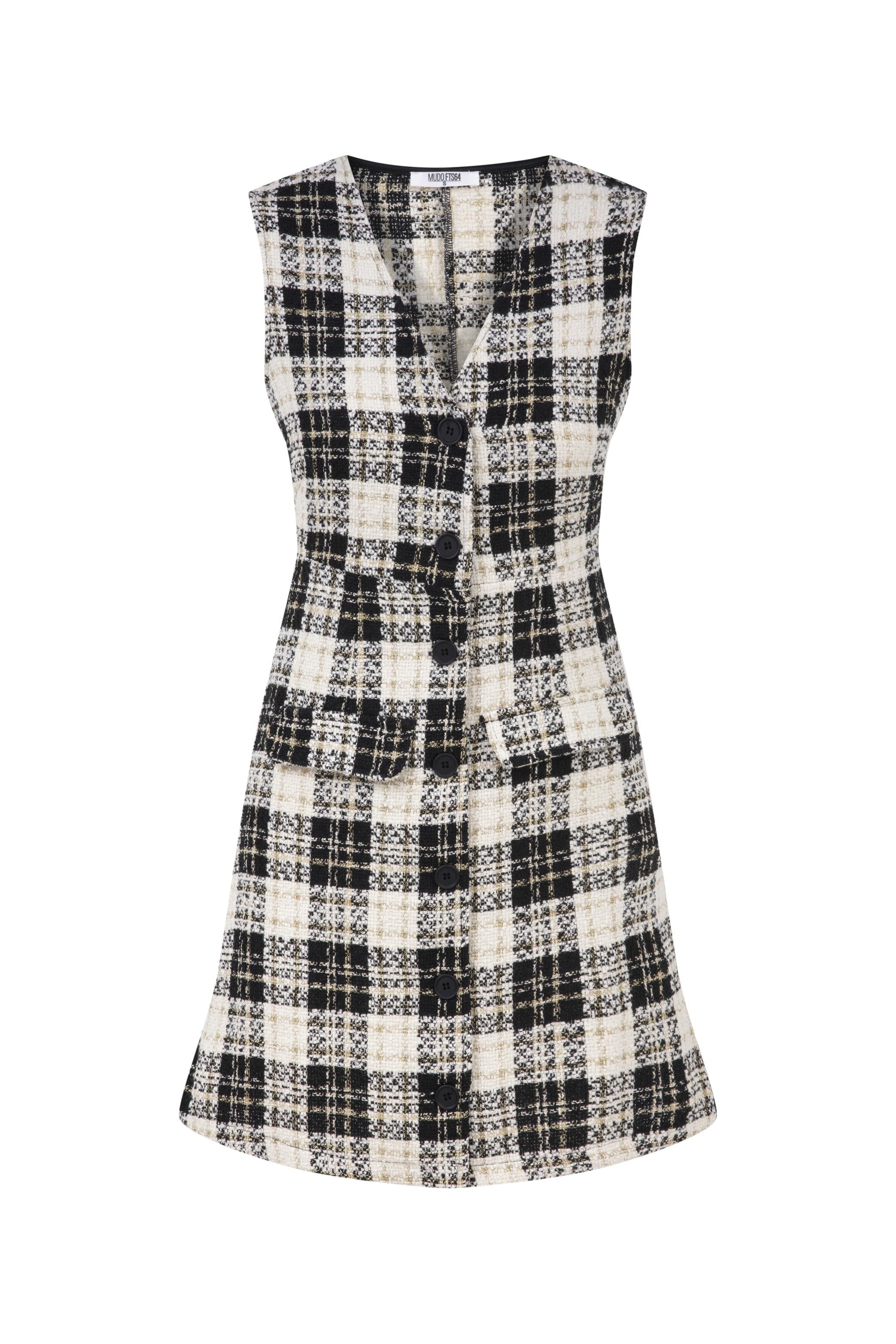 EKOSELİ KOLSUZ MİNİ ELBİSE