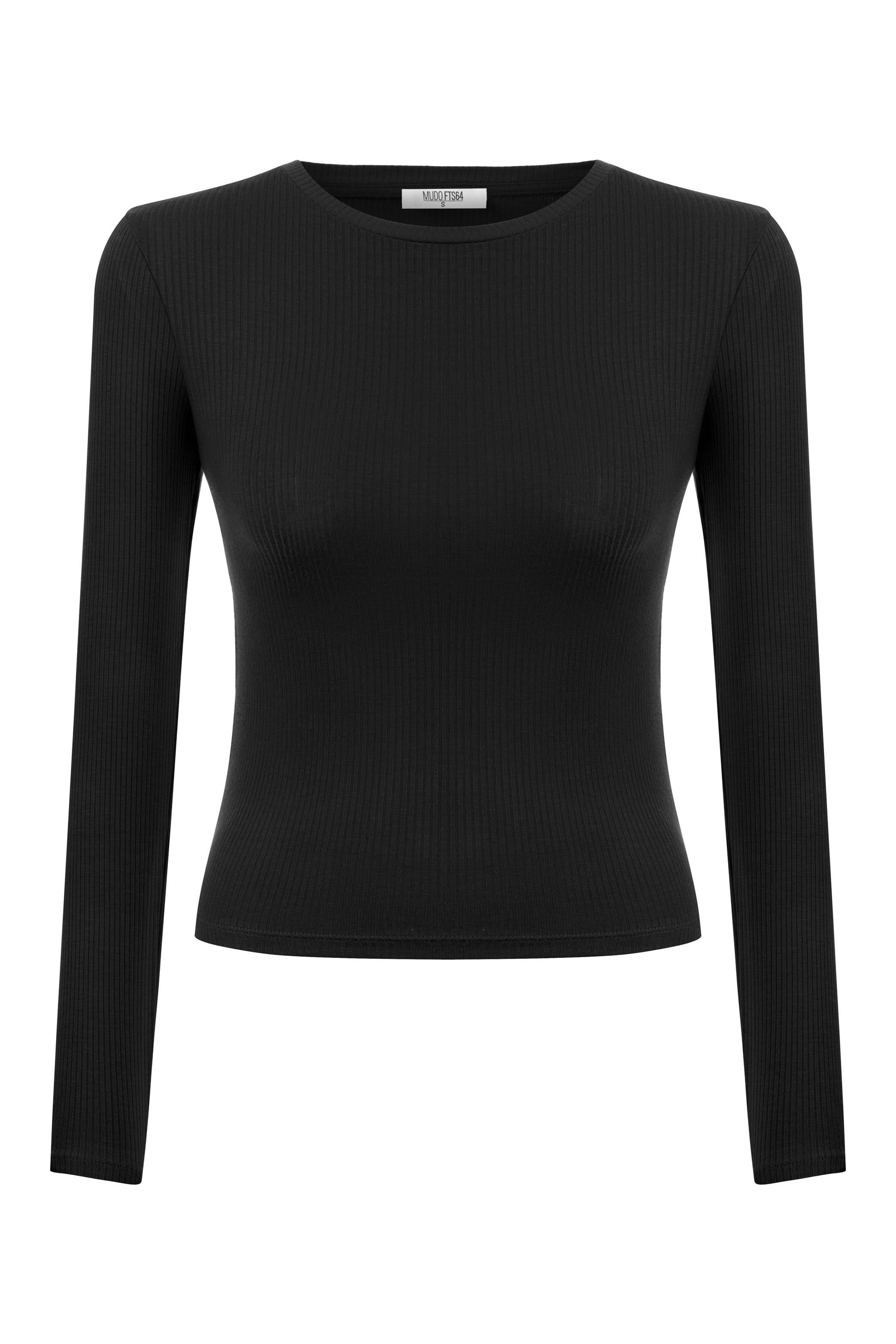 BİSİKLET YAKA UZUN KOLLU BLUZ