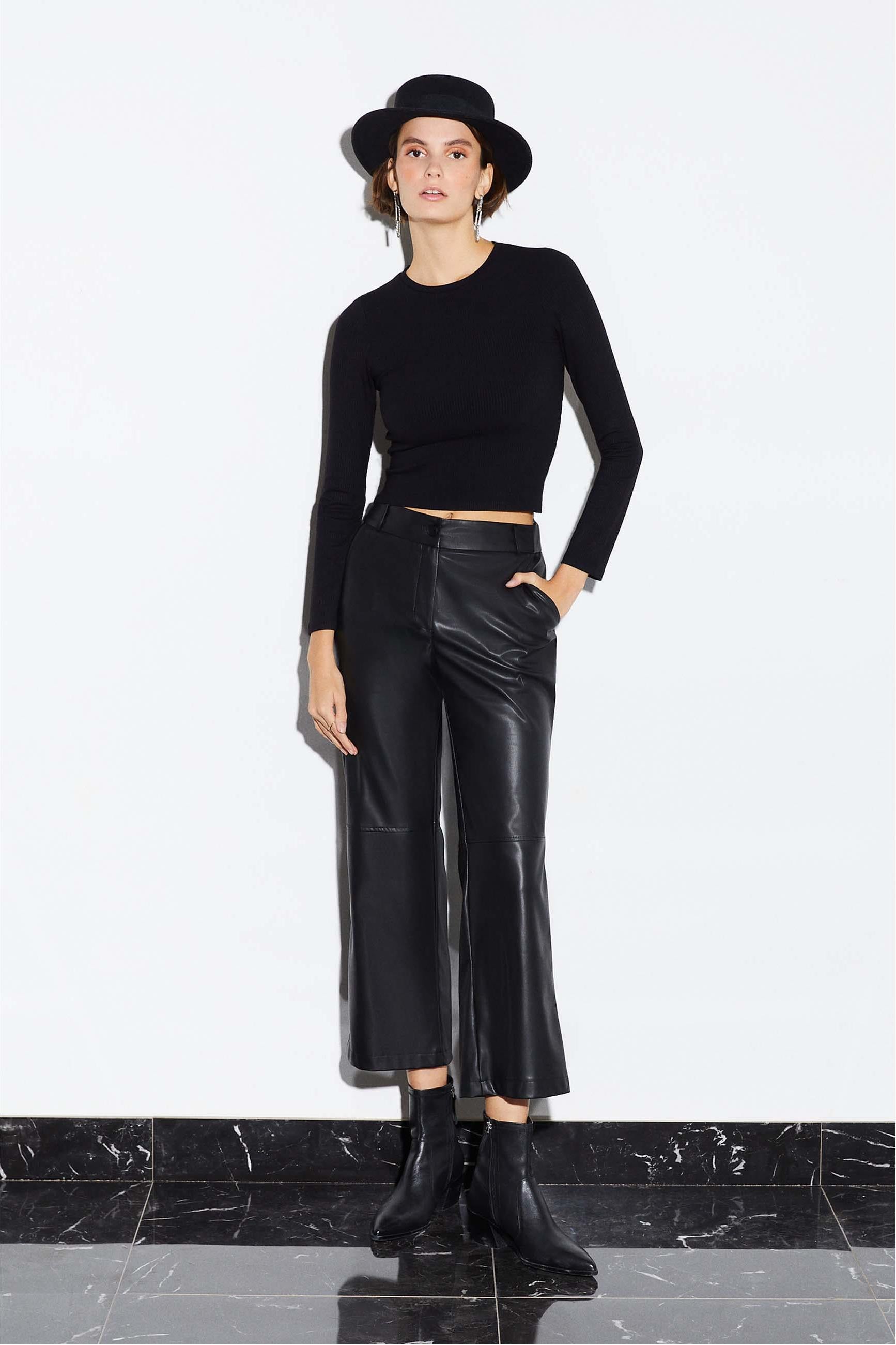 BİSİKLET YAKA UZUN KOLLU BLUZ