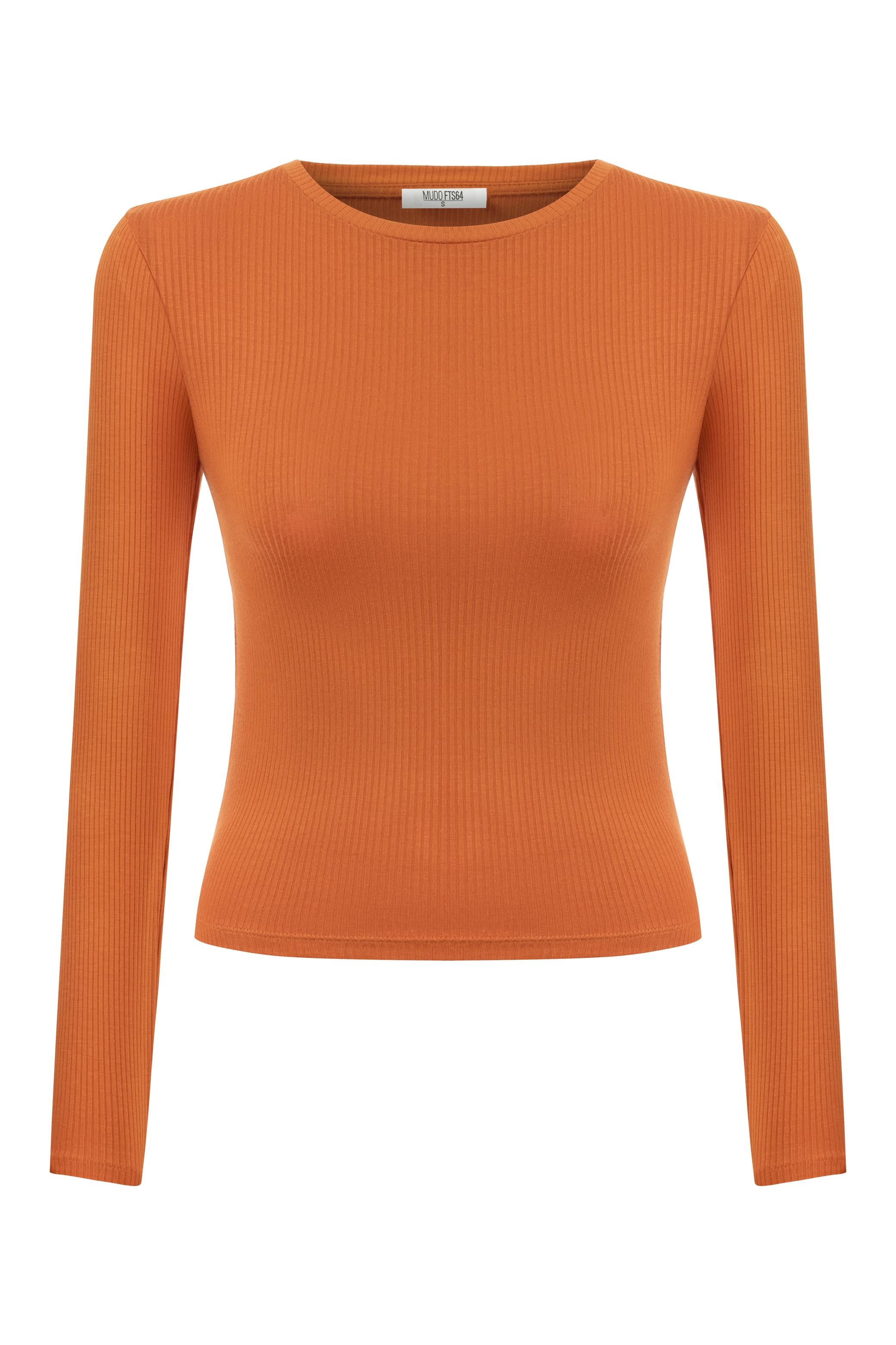 BİSİKLET YAKA UZUN KOLLU BLUZ