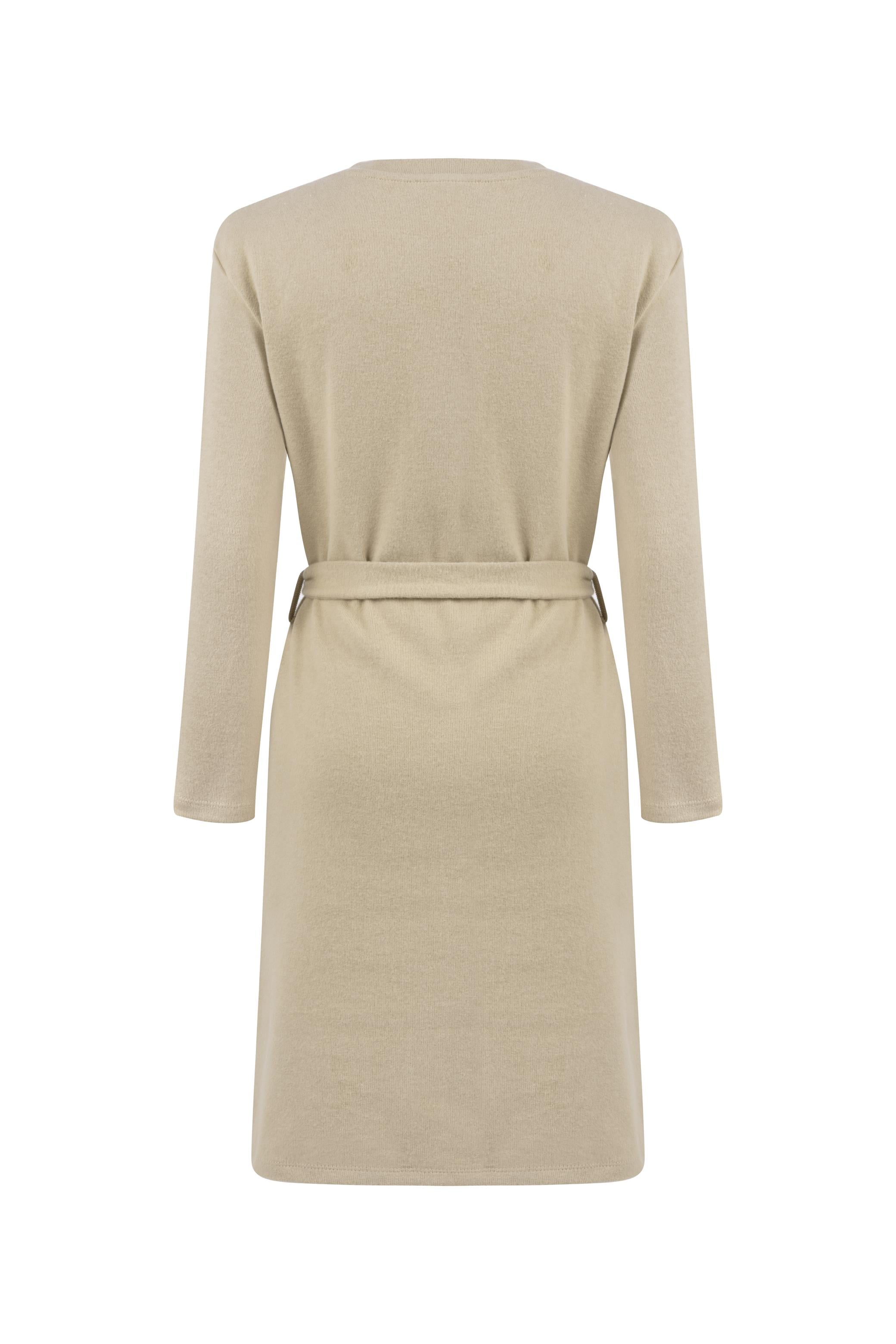 BELİ KUŞAKLI DÜZ KESİM MİNİ ELBİSE