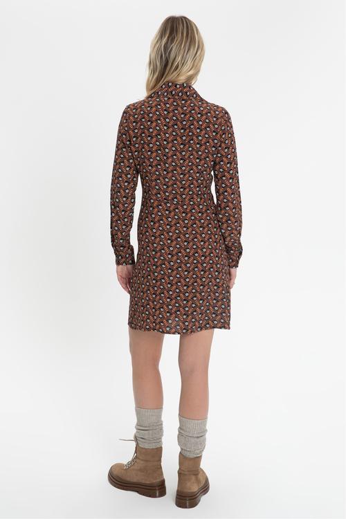 DESENLİ UZUN KOLLU MİNİ GÖMLEK ELBİSE