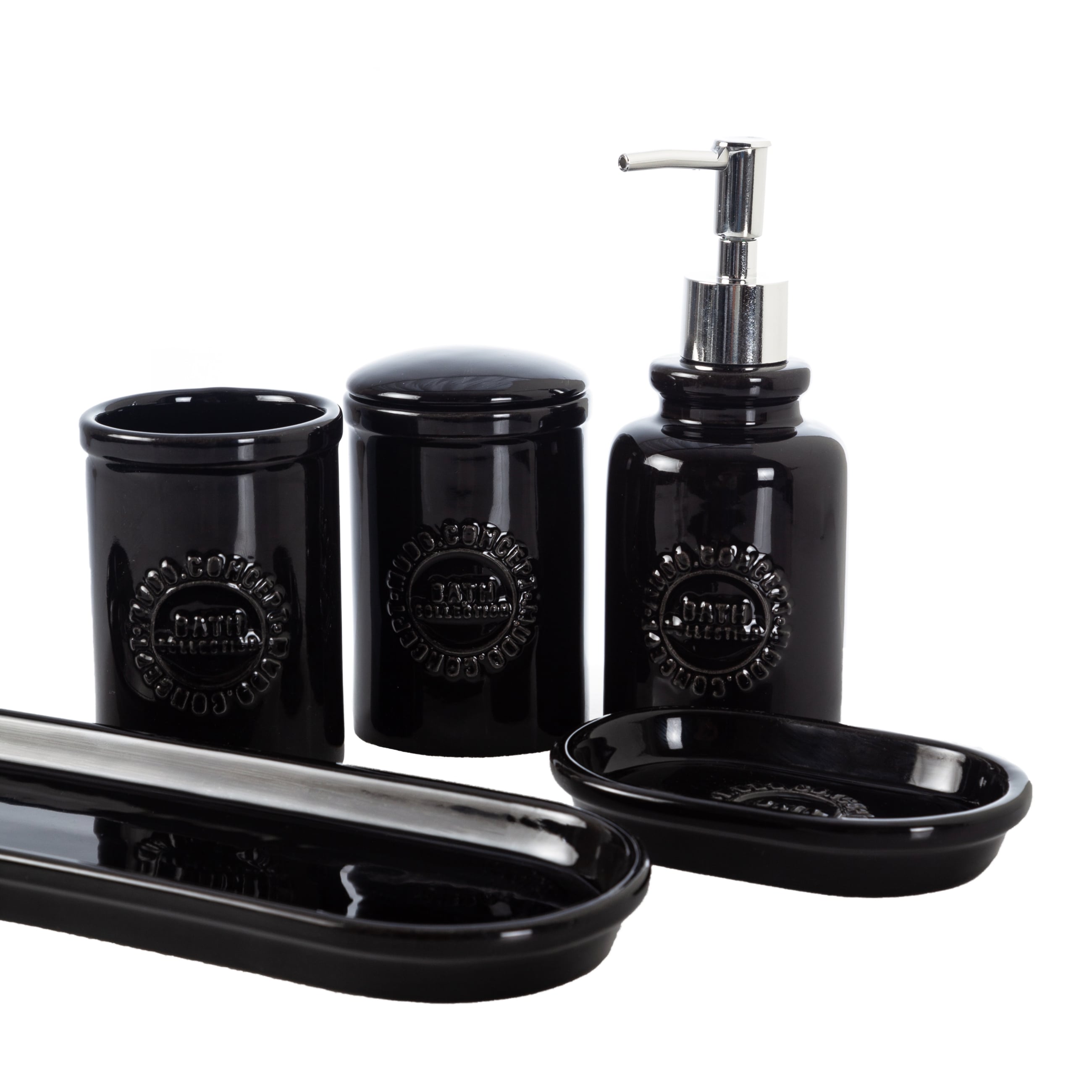 BARNES 5'Lİ KUTULU BANYO SETİ PARLAK SİYAH