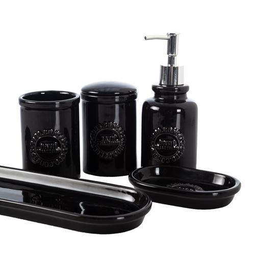  BARNES 5'Lİ KUTULU BANYO SETİ PARLAK SİYAH