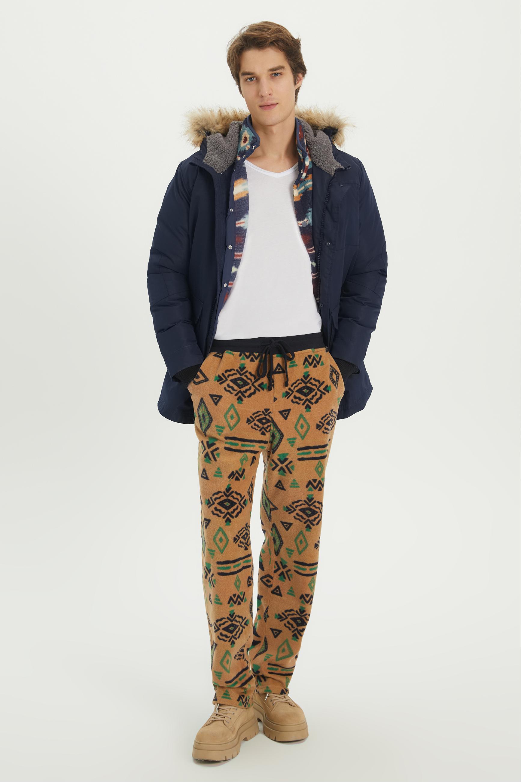 RAHAT KESİM DESENLİ POLAR PİJAMA ALTI