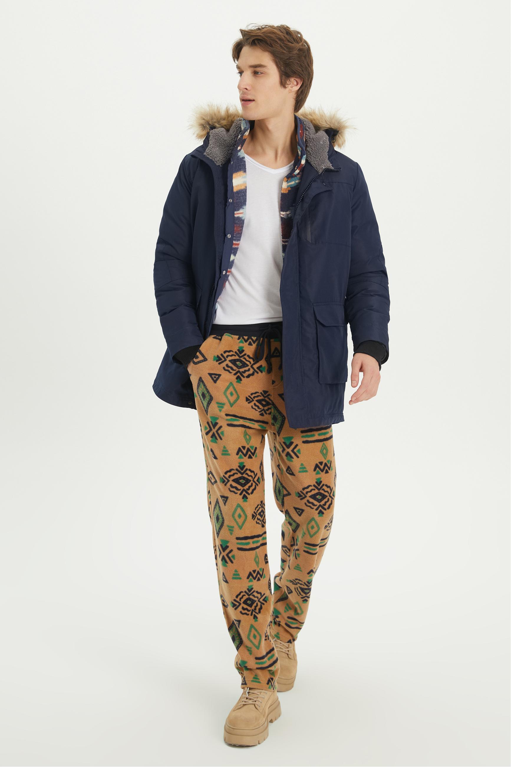 RAHAT KESİM DESENLİ POLAR PİJAMA ALTI