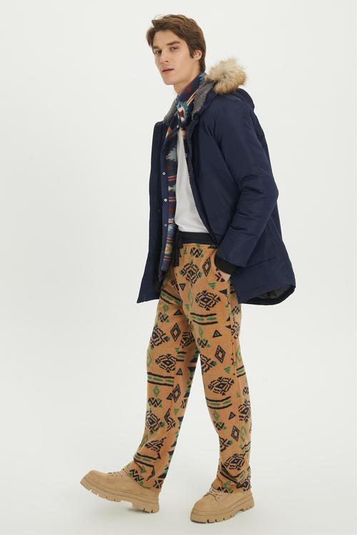  RAHAT KESİM DESENLİ POLAR PİJAMA ALTI