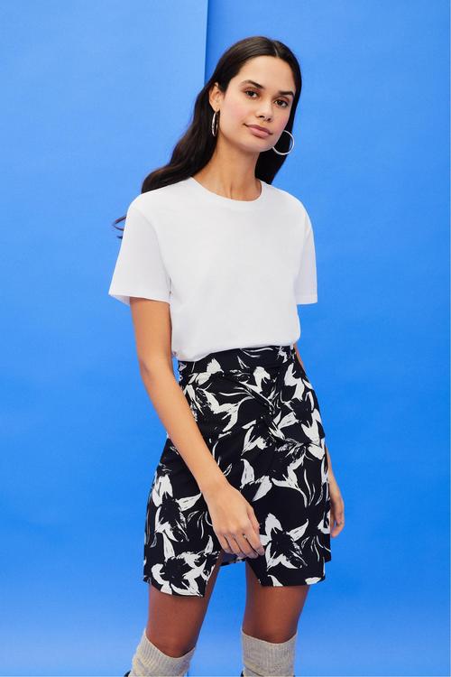  ÇİÇEK DESENLİ MİNİ ETEK