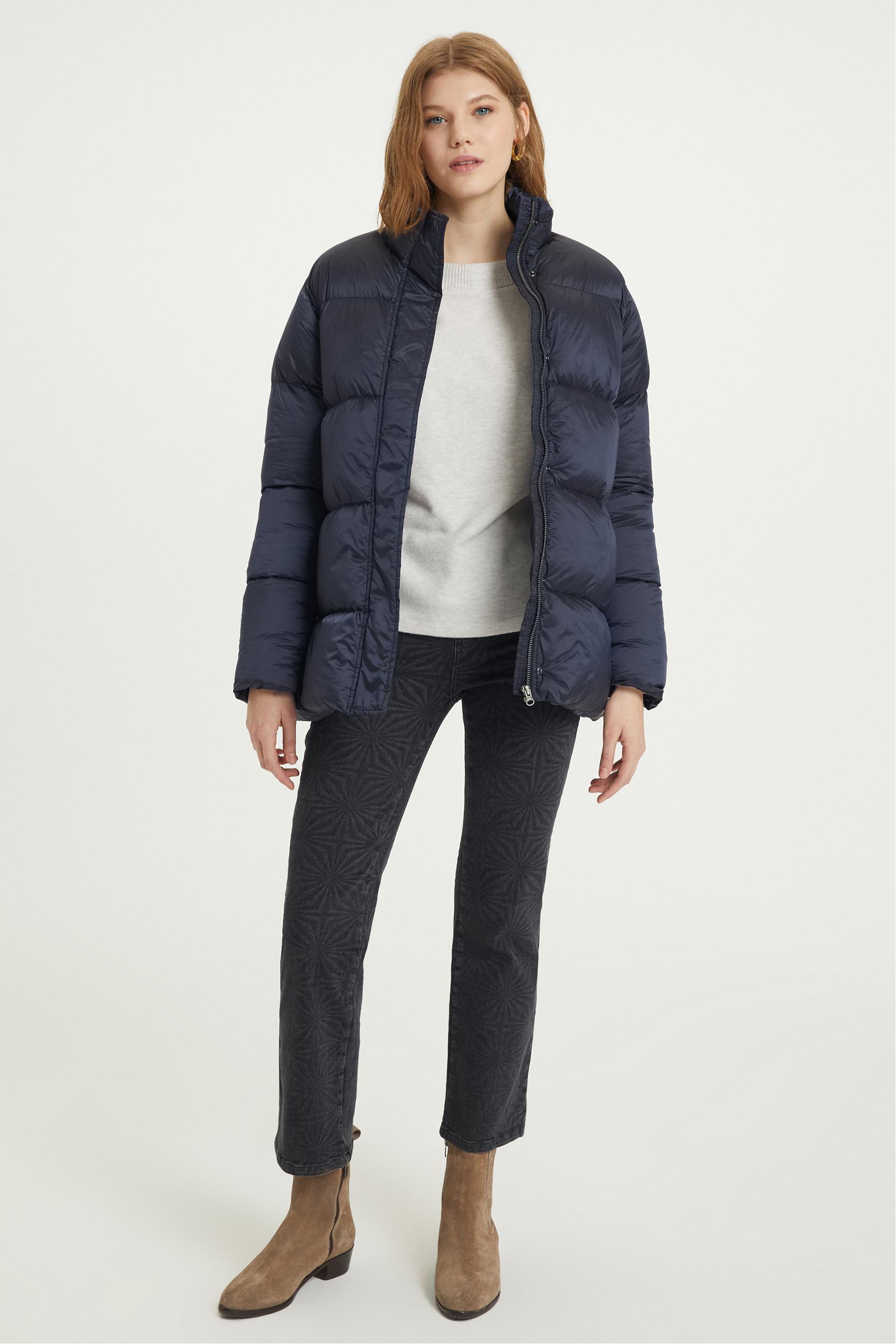 DİK YAKA KAPİTONE MONT