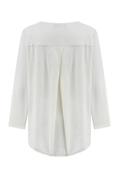  ÇİZGİLİ V YAKA BLUZ