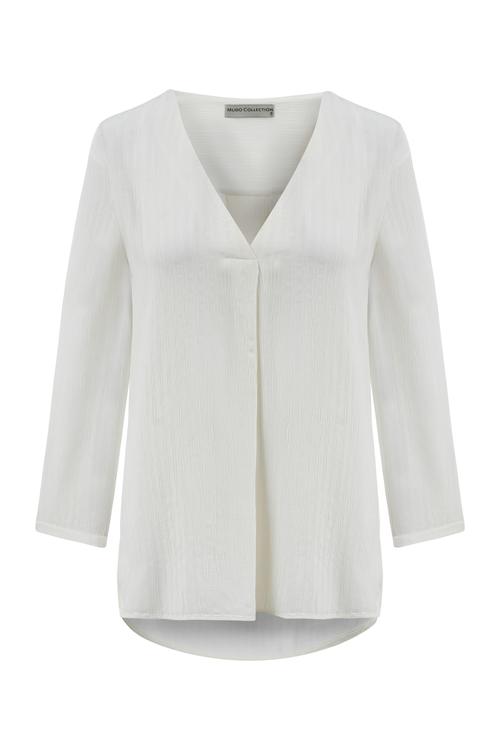  ÇİZGİLİ V YAKA BLUZ