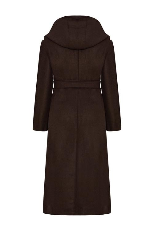  KAPÜŞONLU KUŞAKLI UZUN KAŞE KABAN