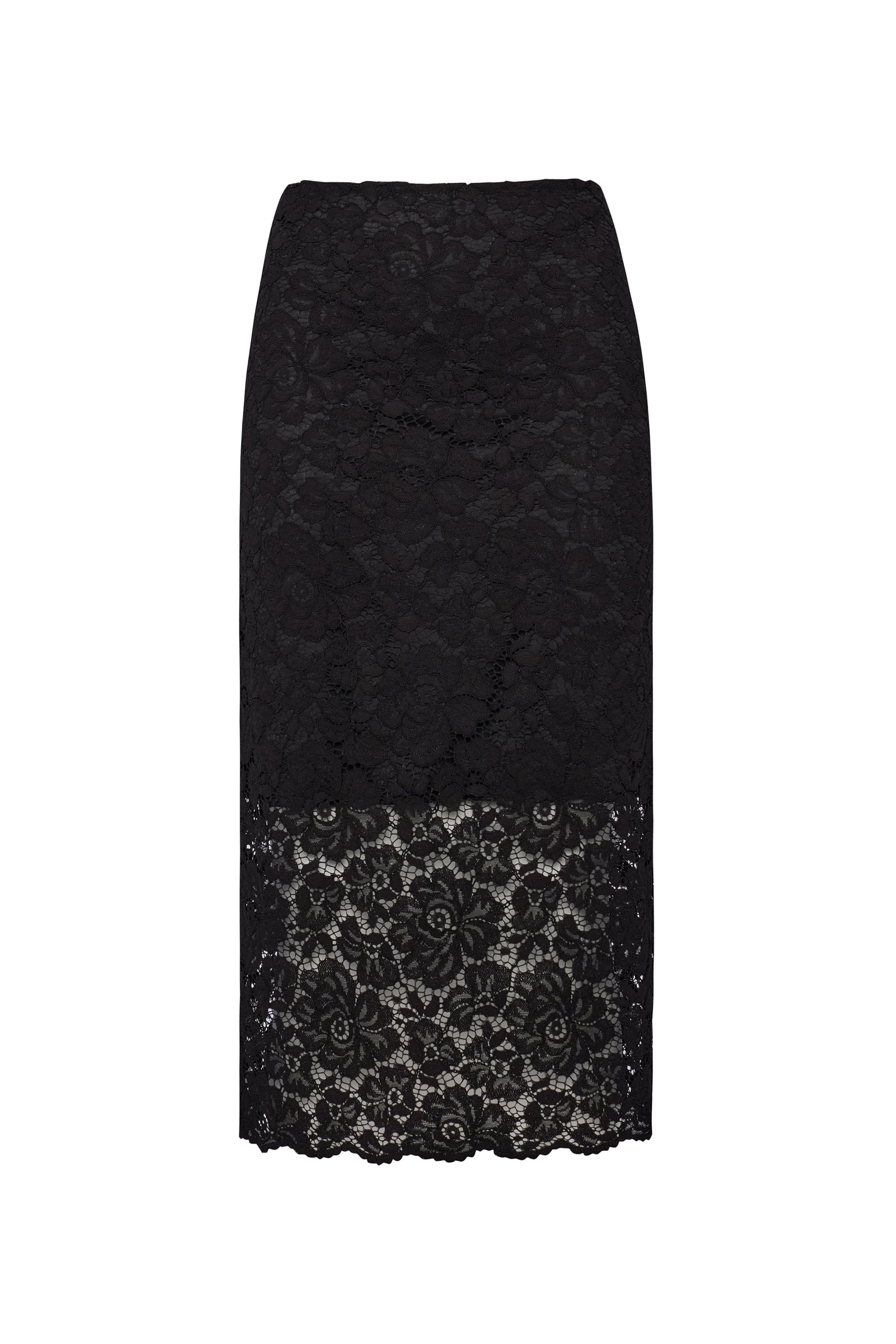 DANTEL NAKIŞLI MİDİ ETEK