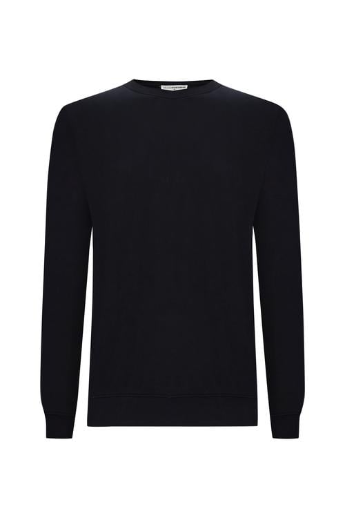 MODAL KARIŞIMLI BİSİKLET YAKA UZUN KOLLU T-SHIRT