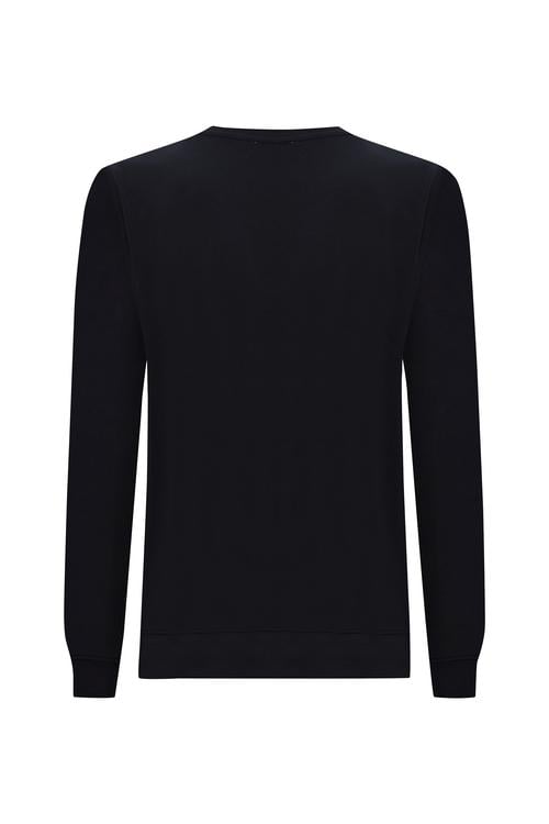 MODAL KARIŞIMLI BİSİKLET YAKA UZUN KOLLU T-SHIRT