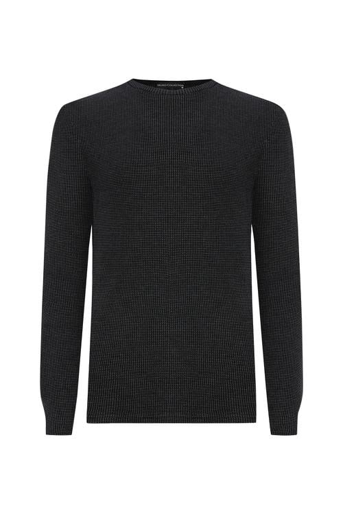  DOKULU BİSİKLET YAKA SWEATSHIRT