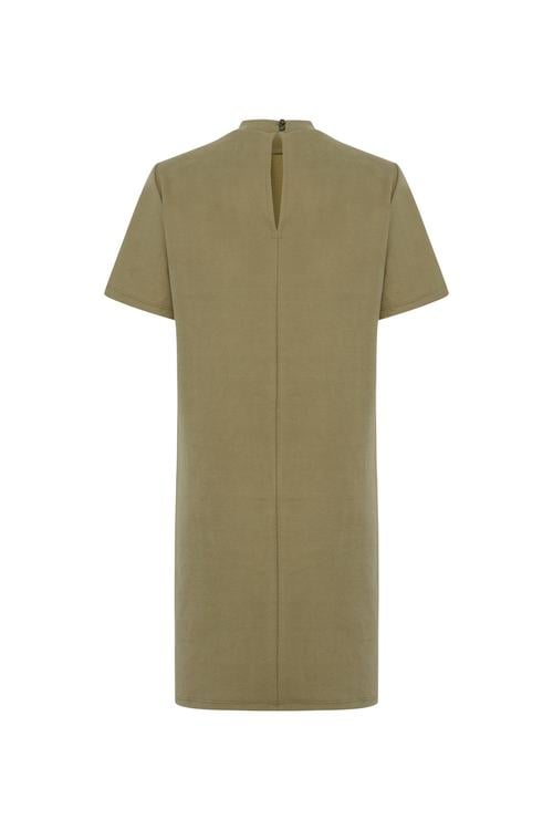 KISA KOLLU CEPLİ MİNİ ELBİSE