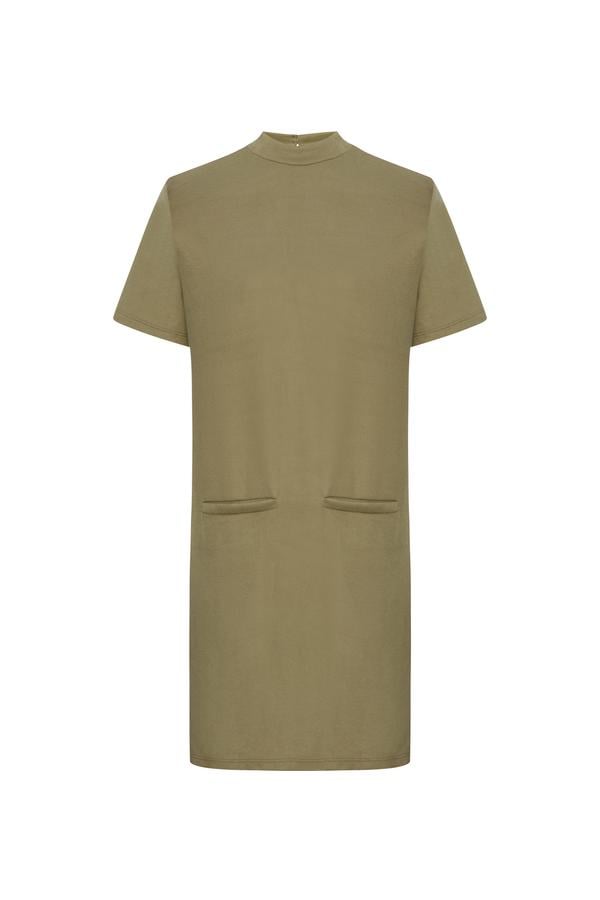 KISA KOLLU CEPLİ MİNİ ELBİSE