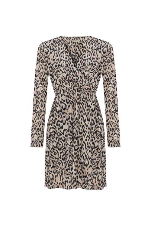 LEOPAR BASKILI ANVELOP MİNİ ELBİSE