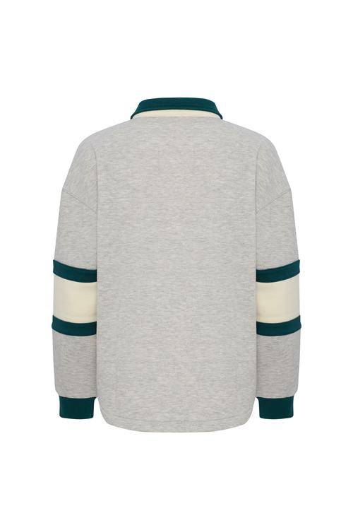  LOOSE FIT POLO YAKA KOLEJ SWEATSHIRT