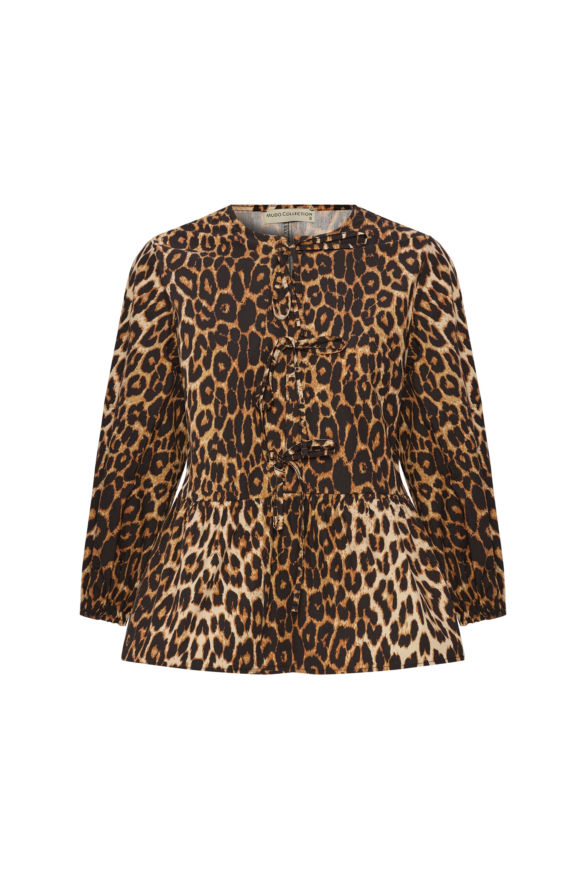 LEOPAR BASKILI BAĞLAMA DETAYLI BLUZ