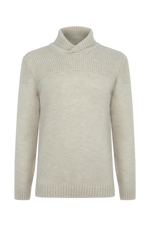  MELANJLI ŞAL YAKA TRİKO KAZAK