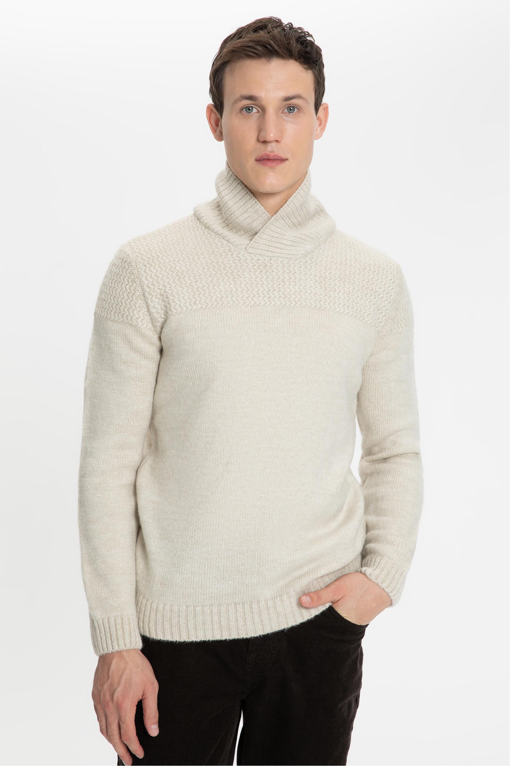 MELANJLI ŞAL YAKA TRİKO KAZAK