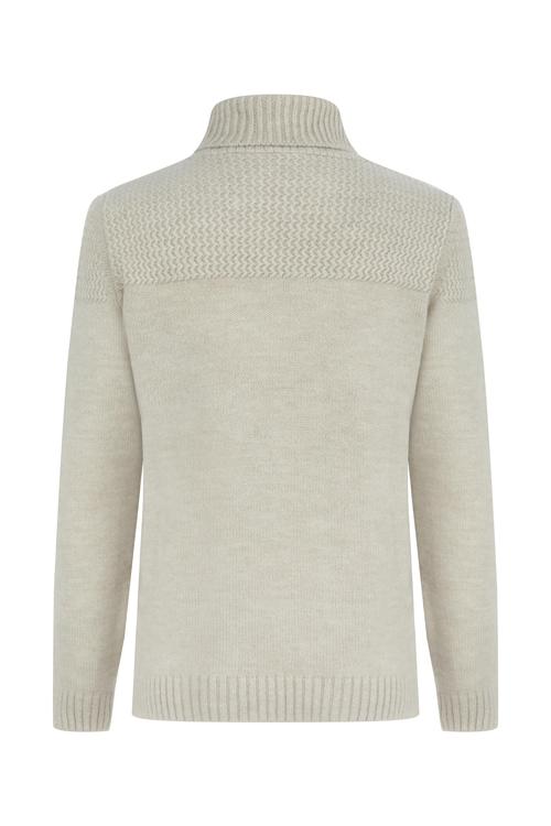  MELANJLI ŞAL YAKA TRİKO KAZAK