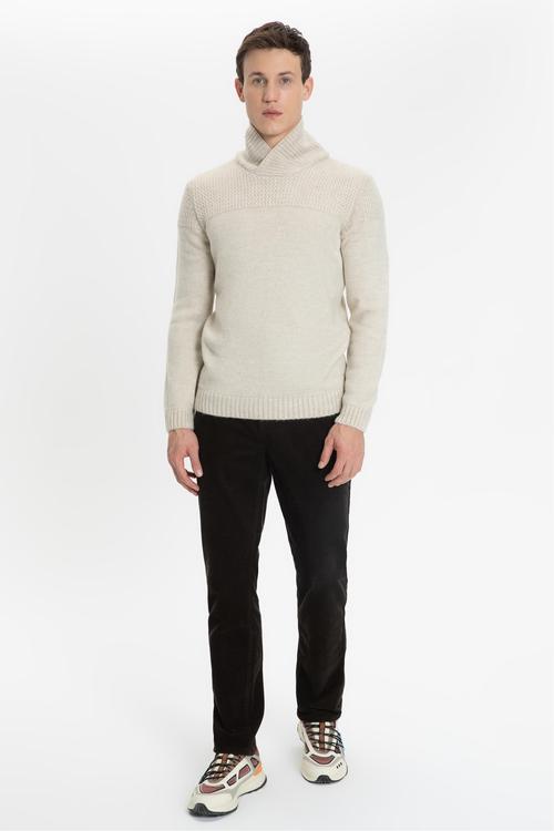  MELANJLI ŞAL YAKA TRİKO KAZAK