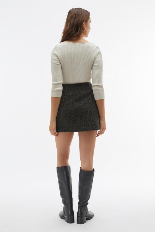  KAYIK YAKA FİTİLLİ 3/4 KOL KAZAK