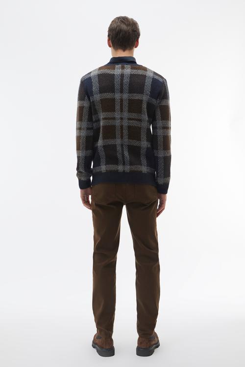  KARELİ BİSİKLET YAKA TRİKO KAZAK