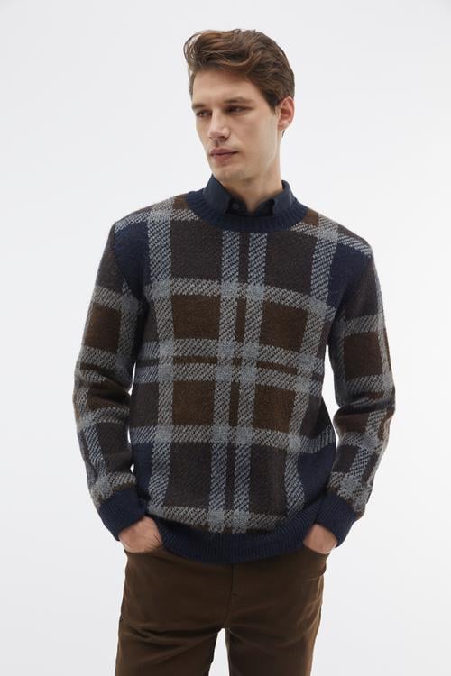  KARELİ BİSİKLET YAKA TRİKO KAZAK