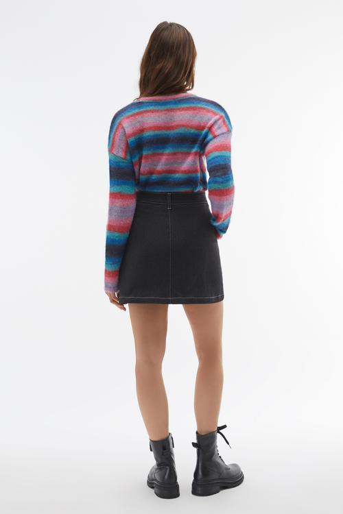  ÇİZGİLİ CROP KAZAK