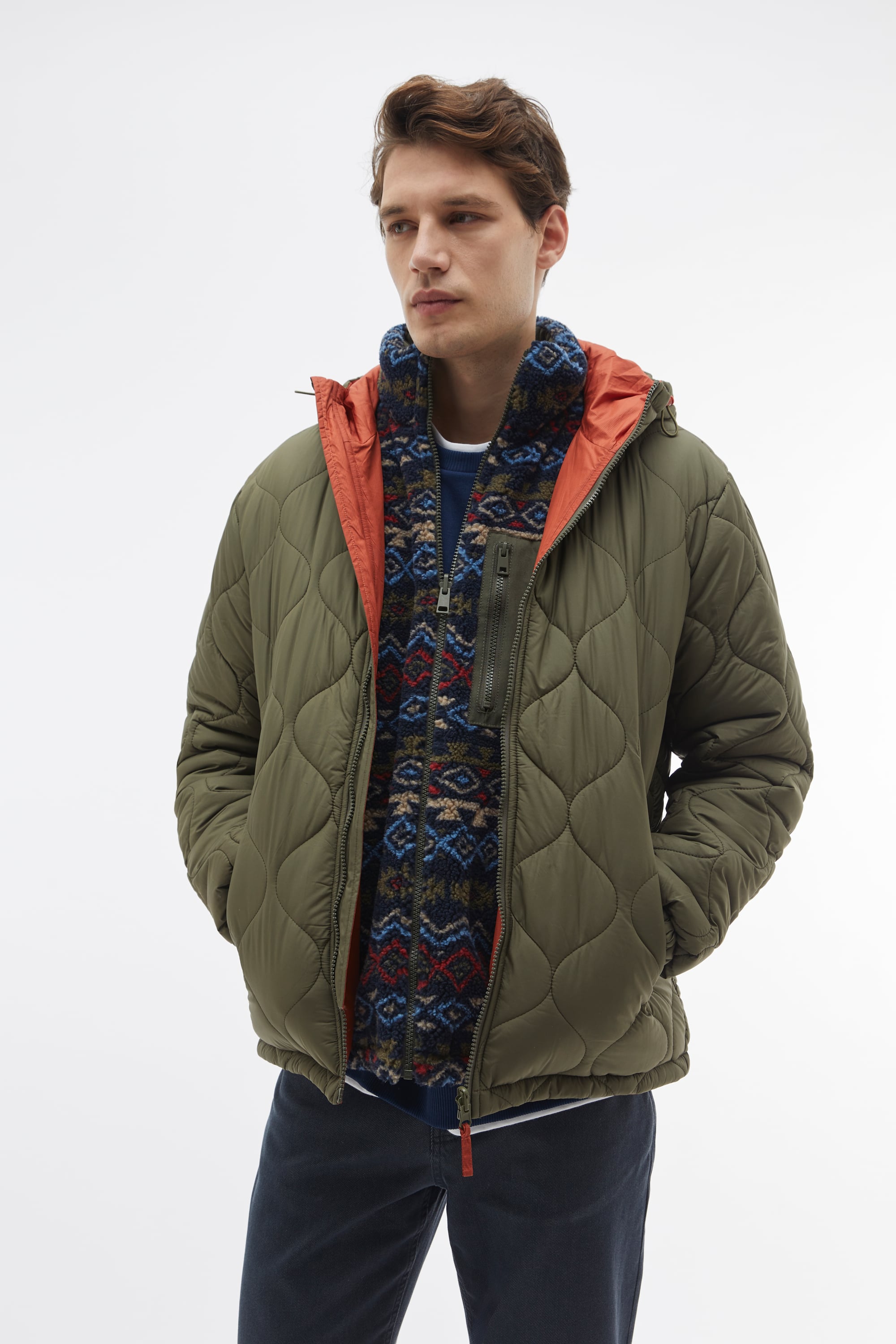 KAPİTONELİ ÇİFT TARAFLI KAPÜŞONLU MONT