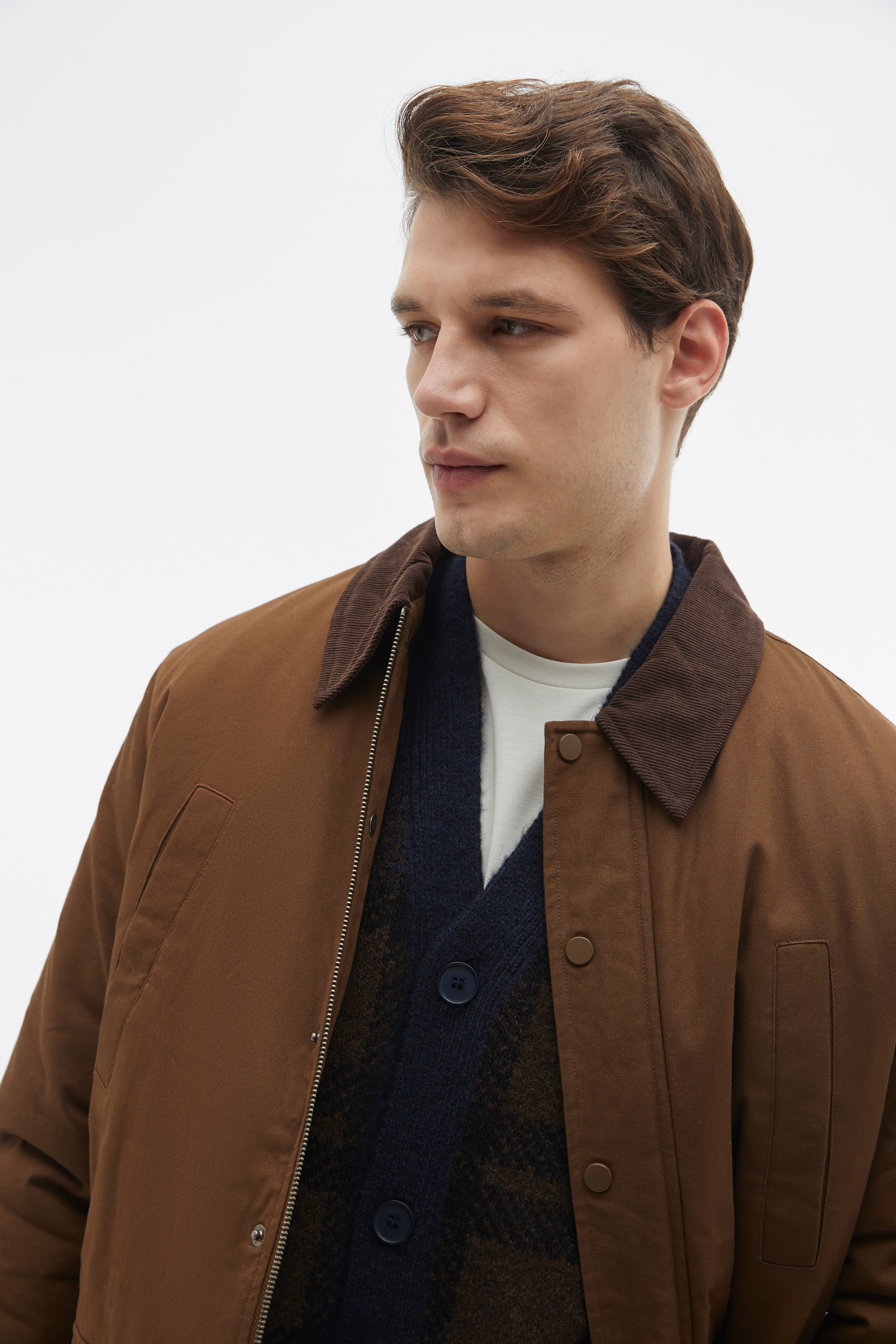 KADİFE YAKA ÇOK CEPLİ MONT CEKET