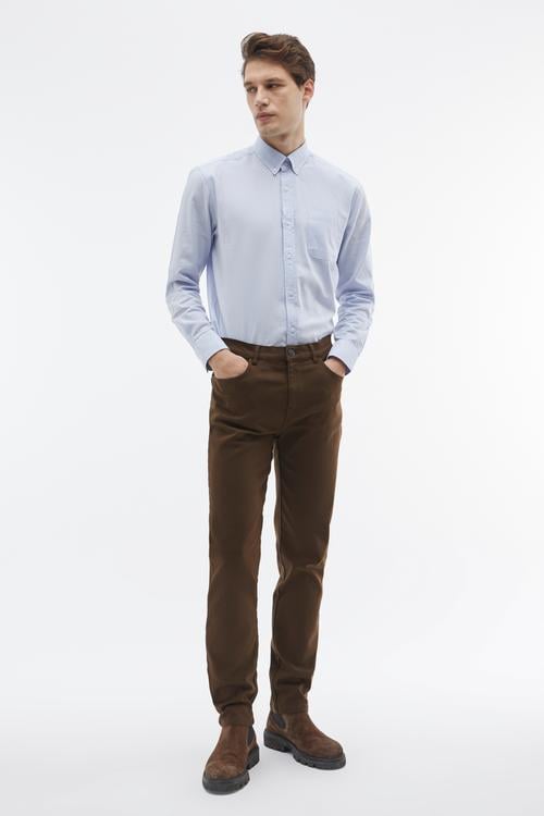 SLIM FIT TEK CEPLİ UZUN KOLLU GÖMLEK