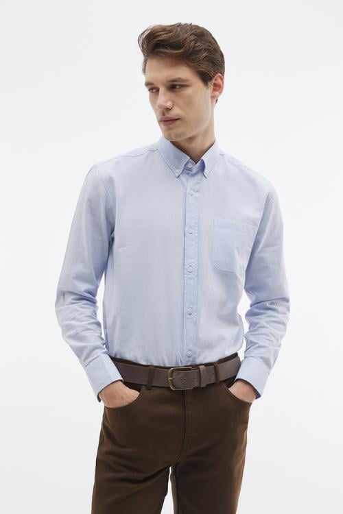 SLIM FIT TEK CEPLİ UZUN KOLLU GÖMLEK