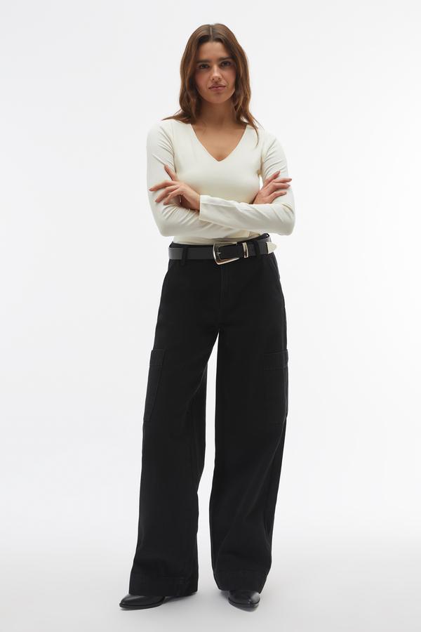 WIDE LEG CEPLİ JEAN PANTOLON