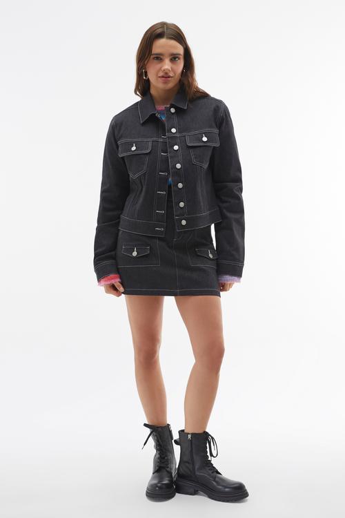  DİKİŞ DETAYLI CROP JEAN CEKET