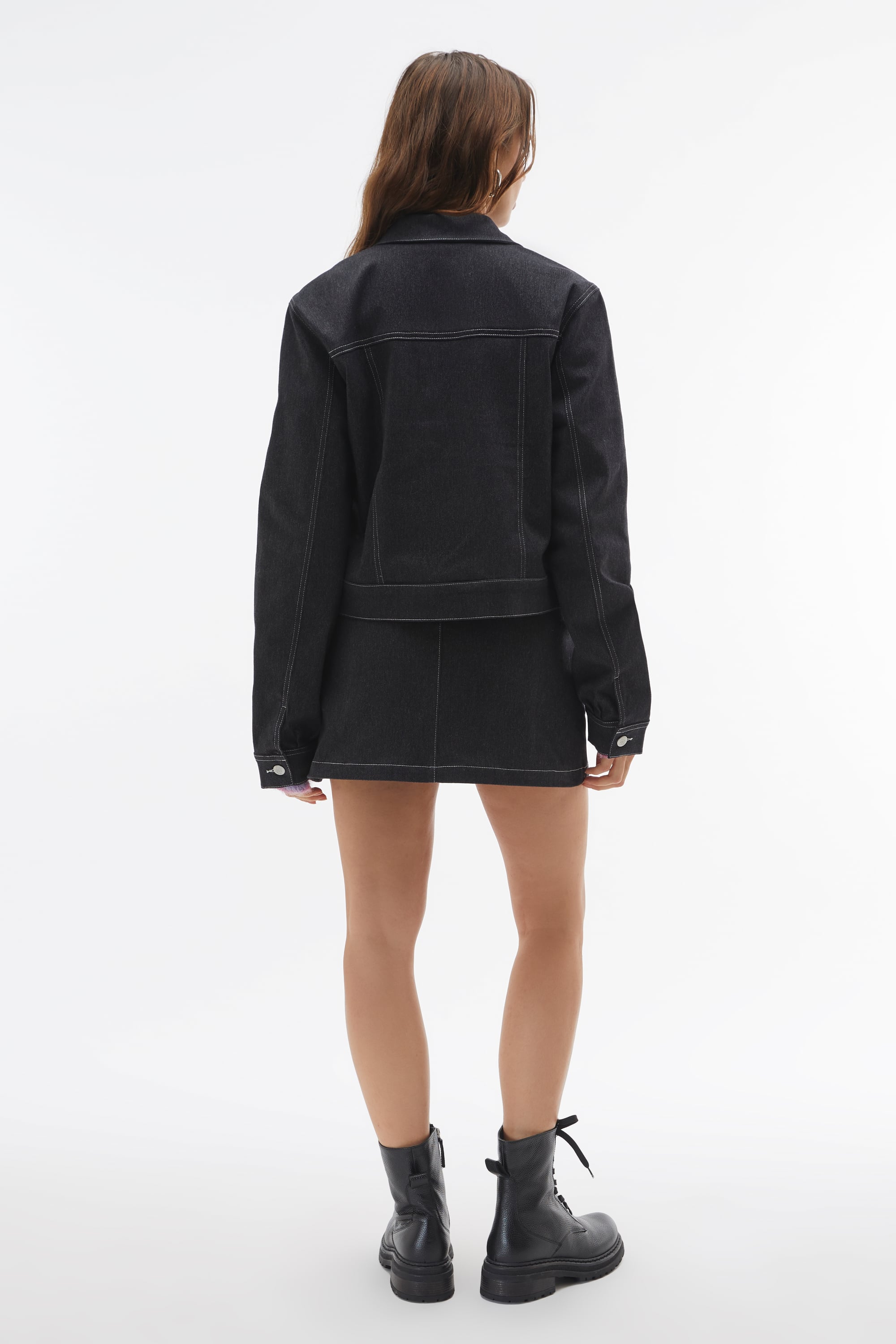 DİKİŞ DETAYLI CROP JEAN CEKET