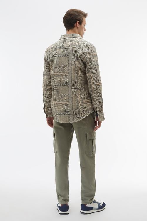 ETNİK BASKILI REGULAR FIT UZUN KOLLU GÖMLEK