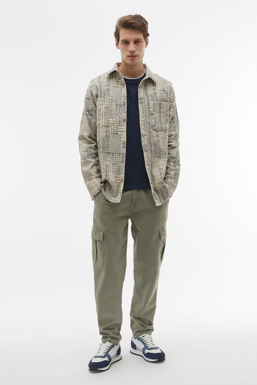 ETNİK BASKILI REGULAR FIT UZUN KOLLU GÖMLEK