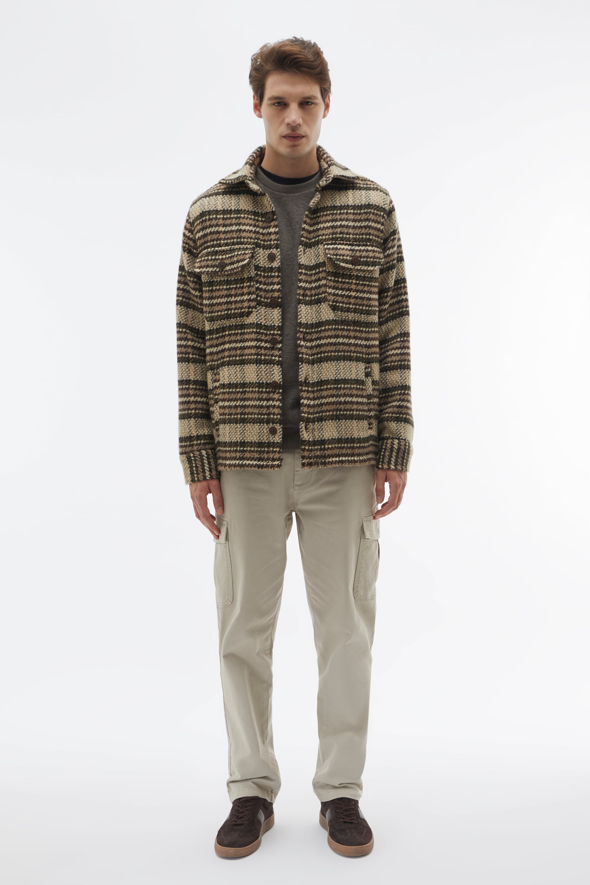 EKOSELİ YÜN KARIŞIMLI GÖMLEK CEKET