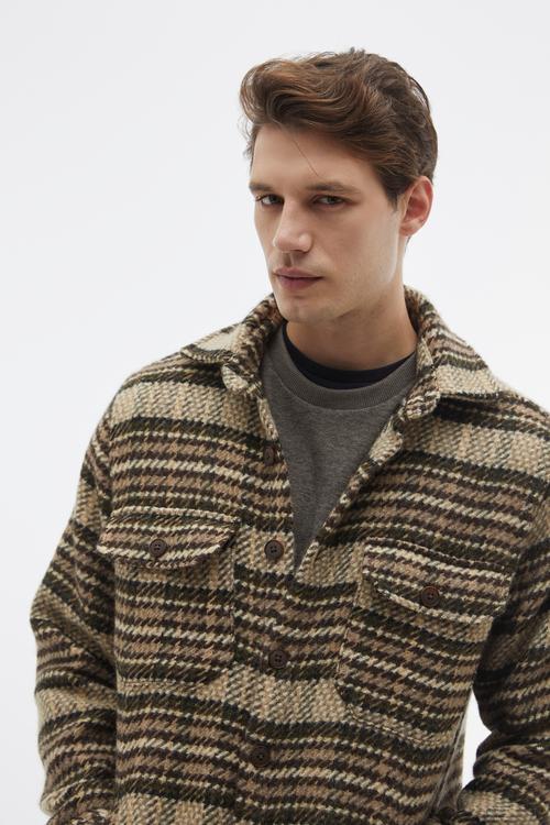 EKOSELİ YÜN KARIŞIMLI GÖMLEK CEKET