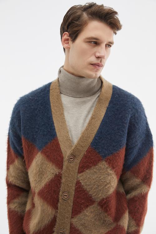  V YAKA OVERSIZE RENK BLOKLU HIRKA