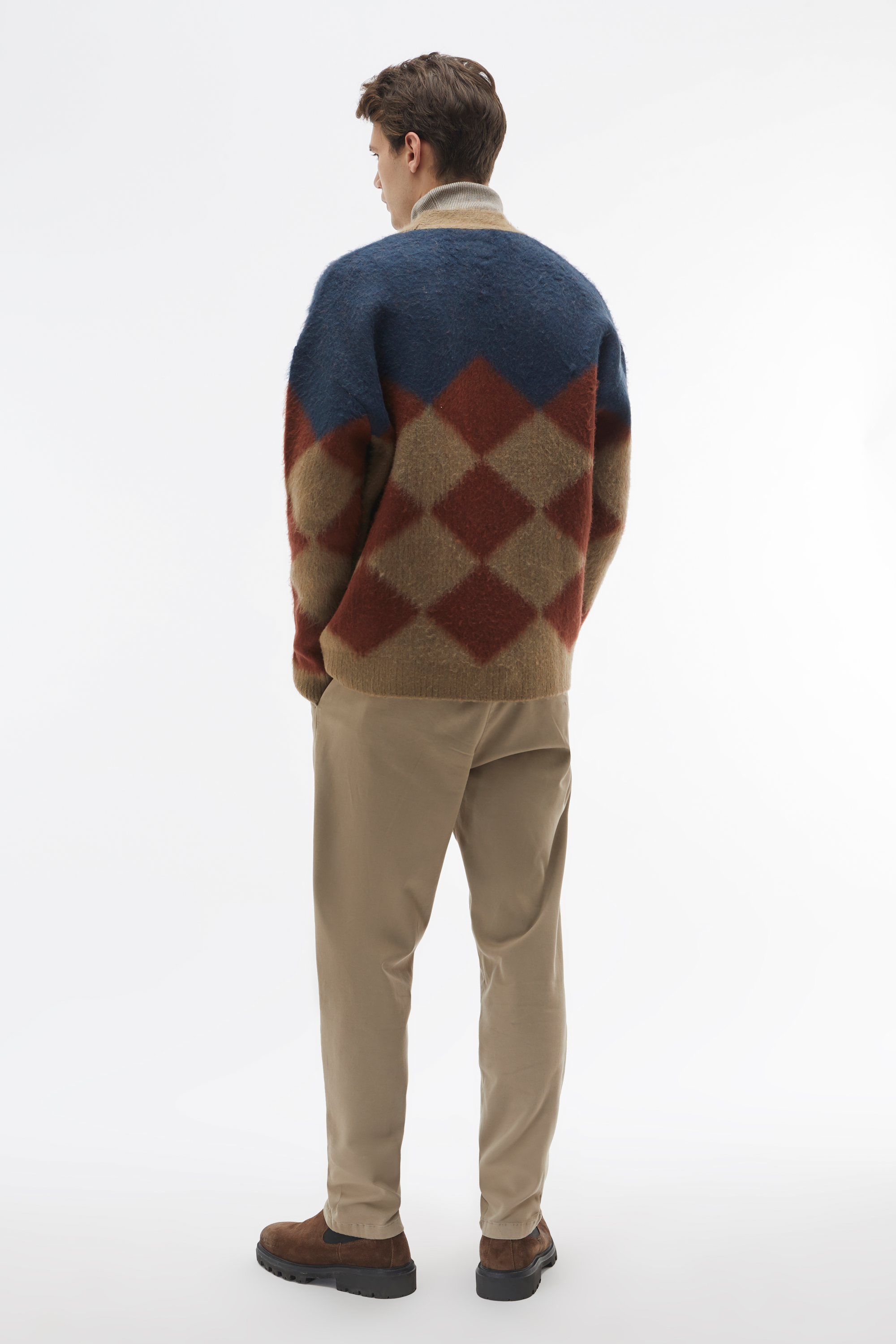 V YAKA OVERSIZE RENK BLOKLU HIRKA