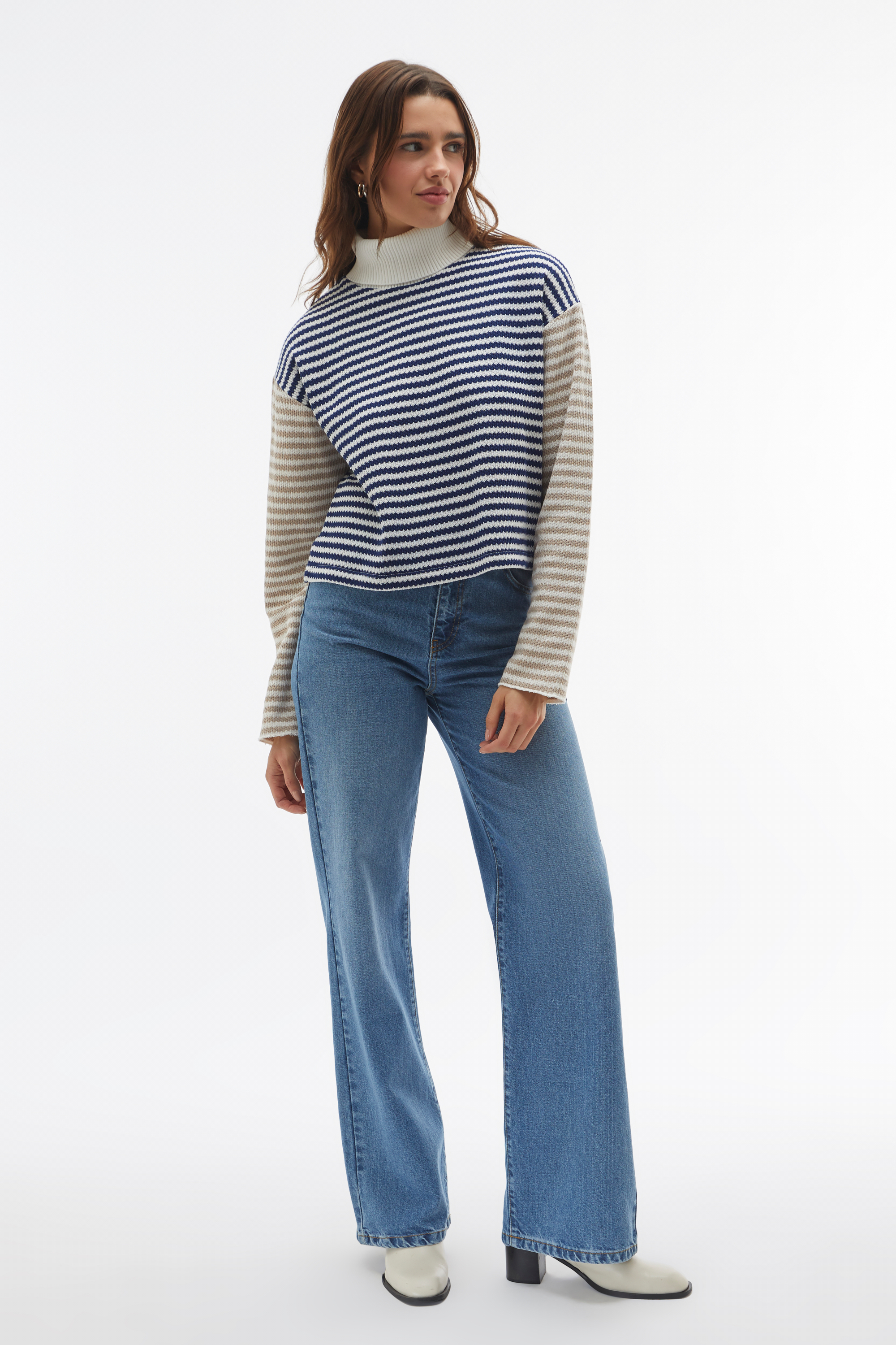 ÇİZGİLİ BALIKÇI YAKA KAZAK