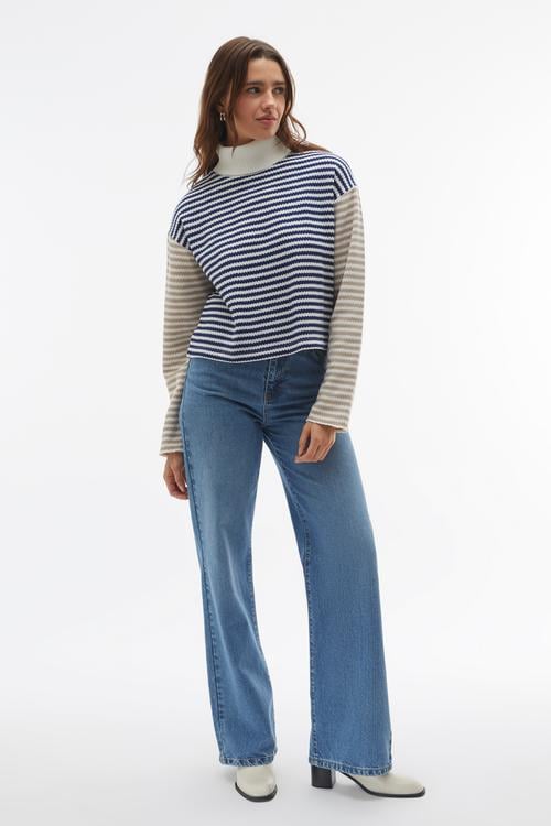 ÇİZGİLİ BALIKÇI YAKA KAZAK