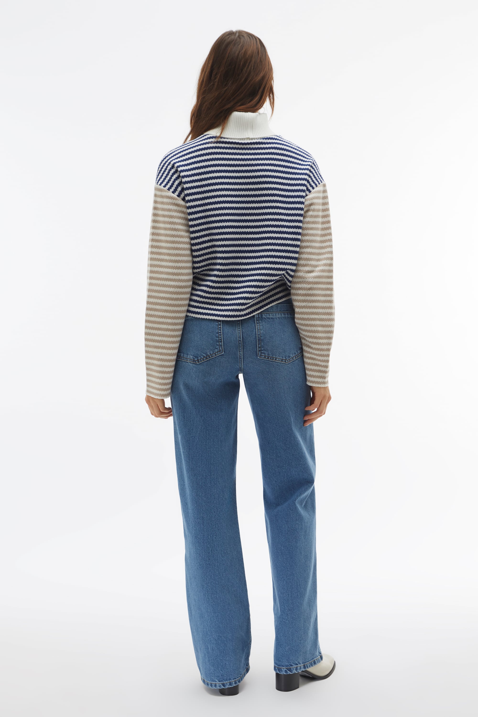 ÇİZGİLİ BALIKÇI YAKA KAZAK