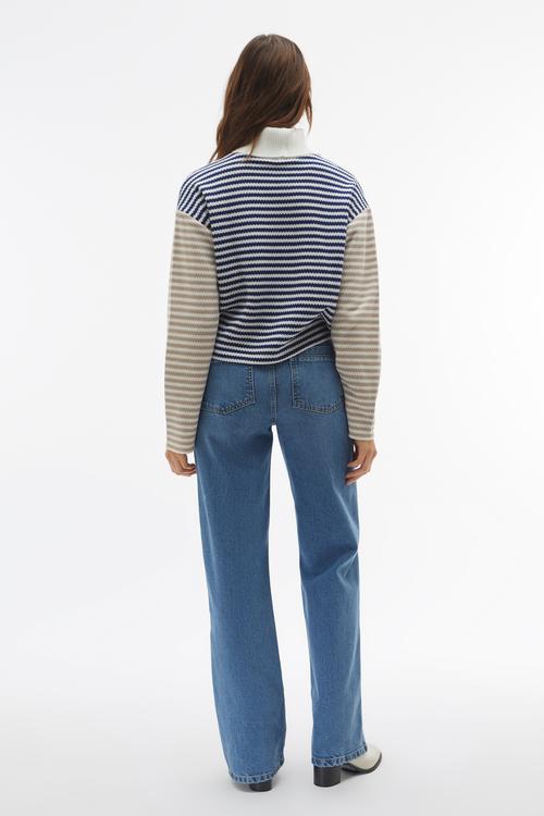 ÇİZGİLİ BALIKÇI YAKA KAZAK